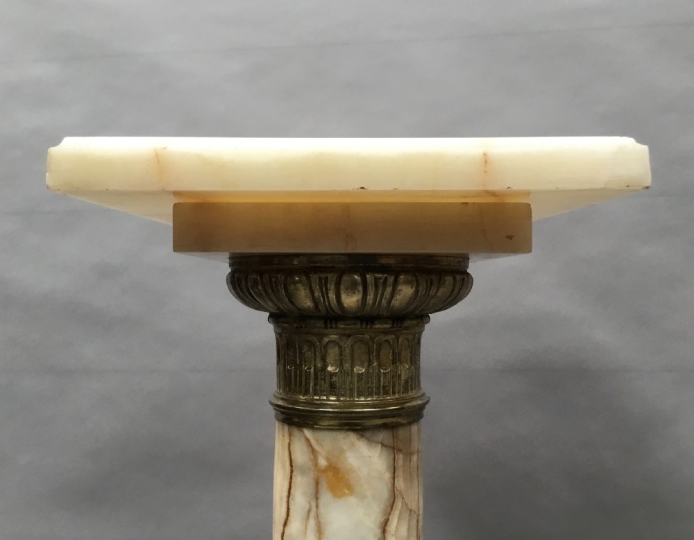 C19th pair of marble and gilt bronze pedestal columns View XIX