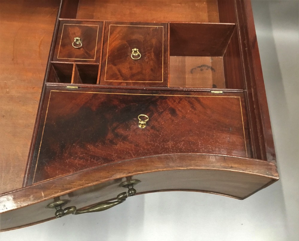 George III Hepplewhite mahogany serpentine dressing chest of drawers View XIII