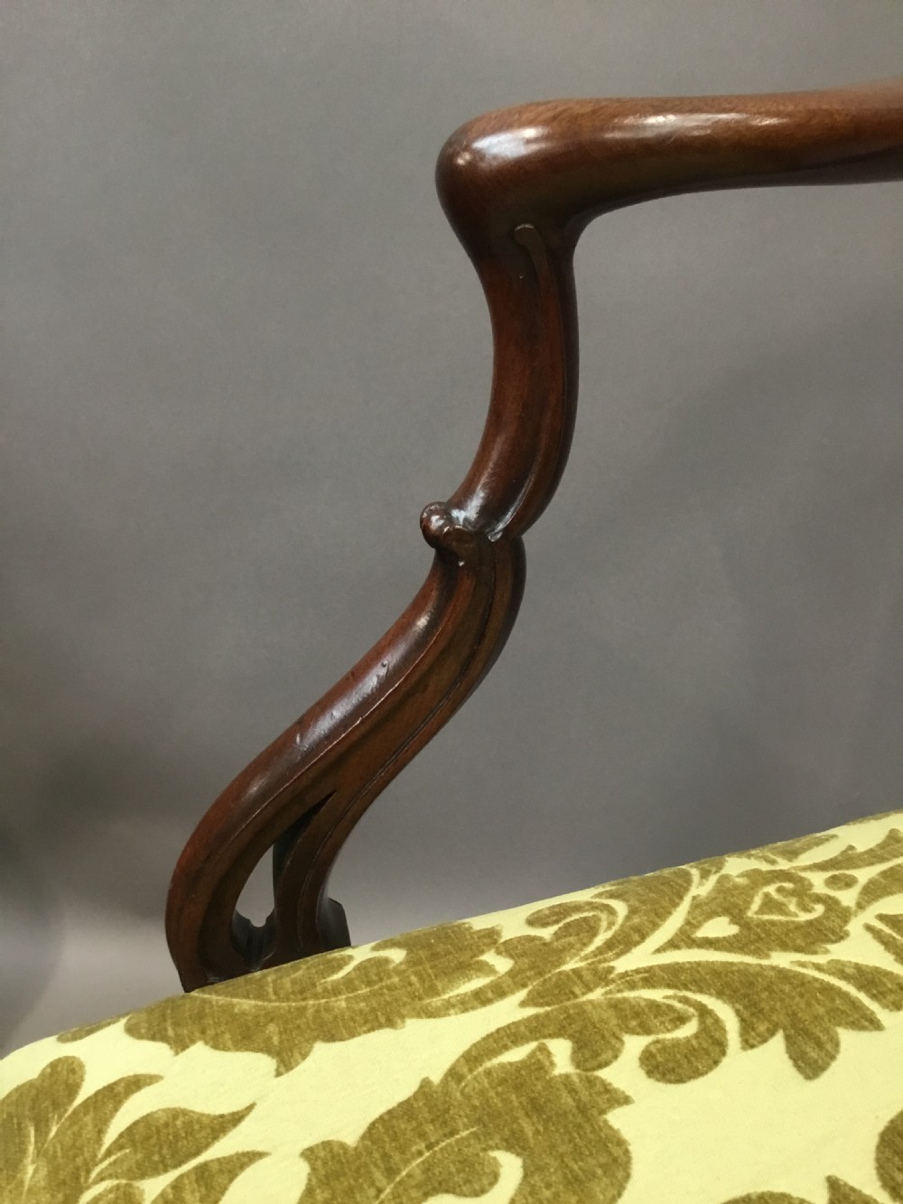 C19th pair of carved mahogany open armchairs in the Chippendale manner View VII