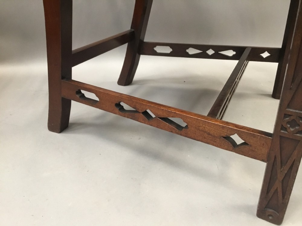 C19th pair of carved mahogany open armchairs in the Chippendale manner View XVI