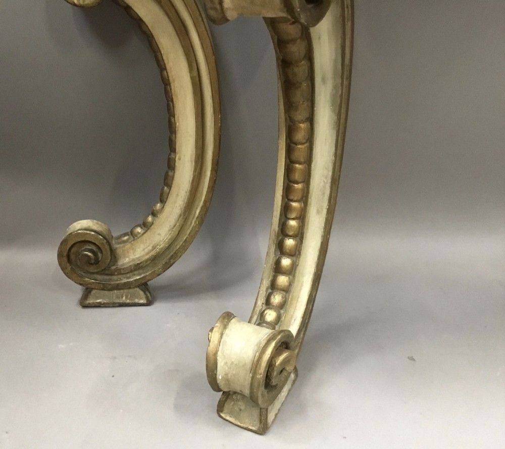 C19th Rococo cream and gilt decorated console table View IX