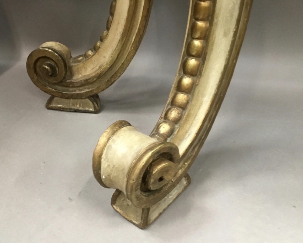 C19th Rococo cream and gilt decorated console table View XVI