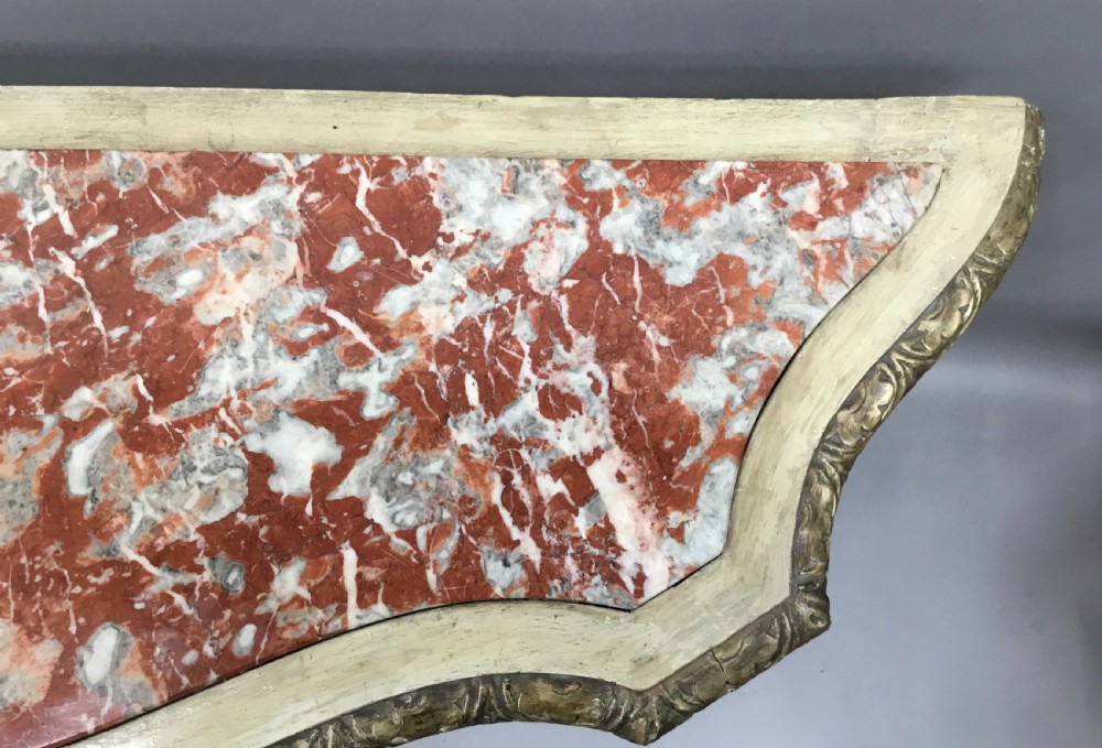 C19th Rococo cream and gilt decorated console table View XVIII