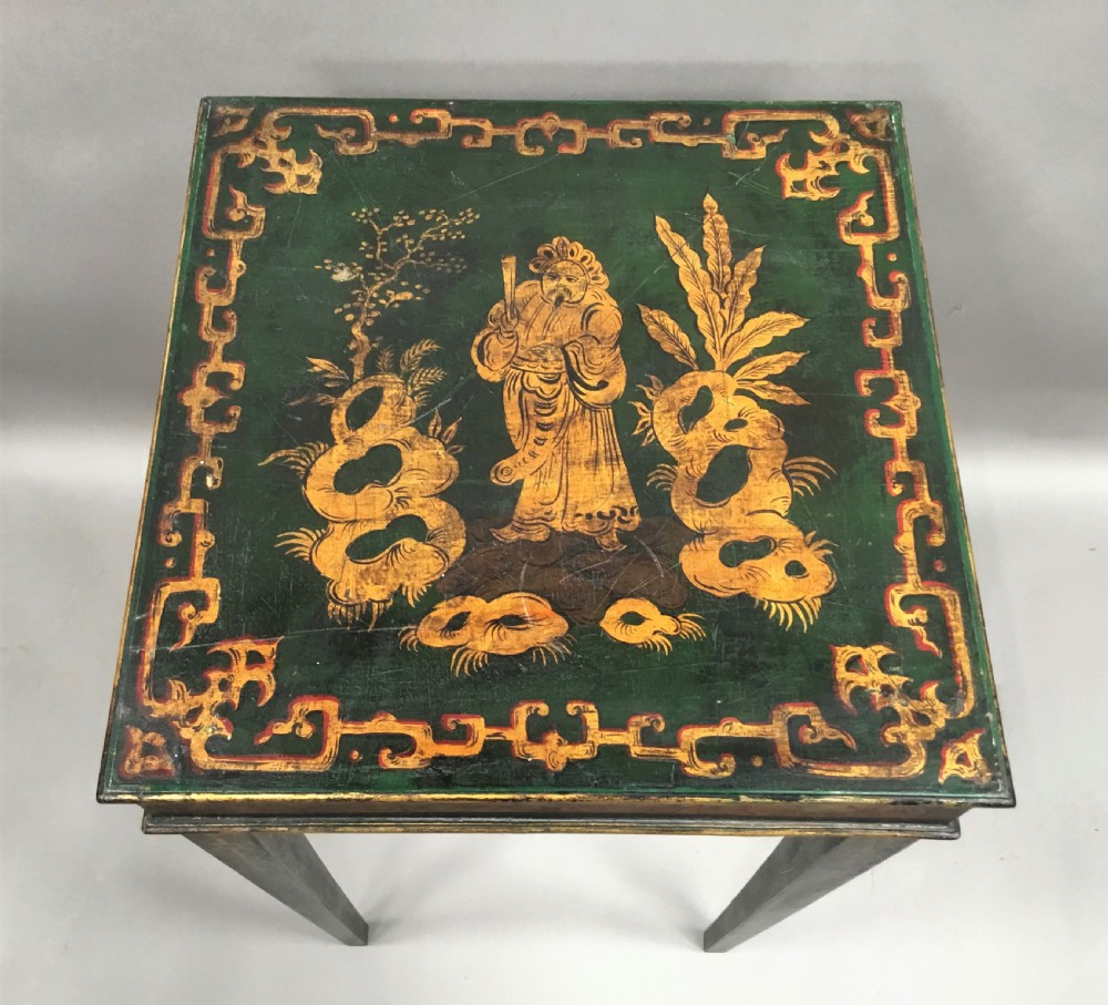 C19th pair of Chinoiserie painted occasional tables View X