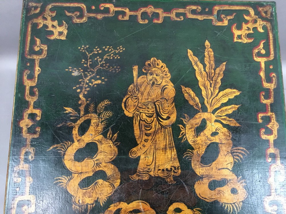 C19th pair of Chinoiserie painted occasional tables View XII
