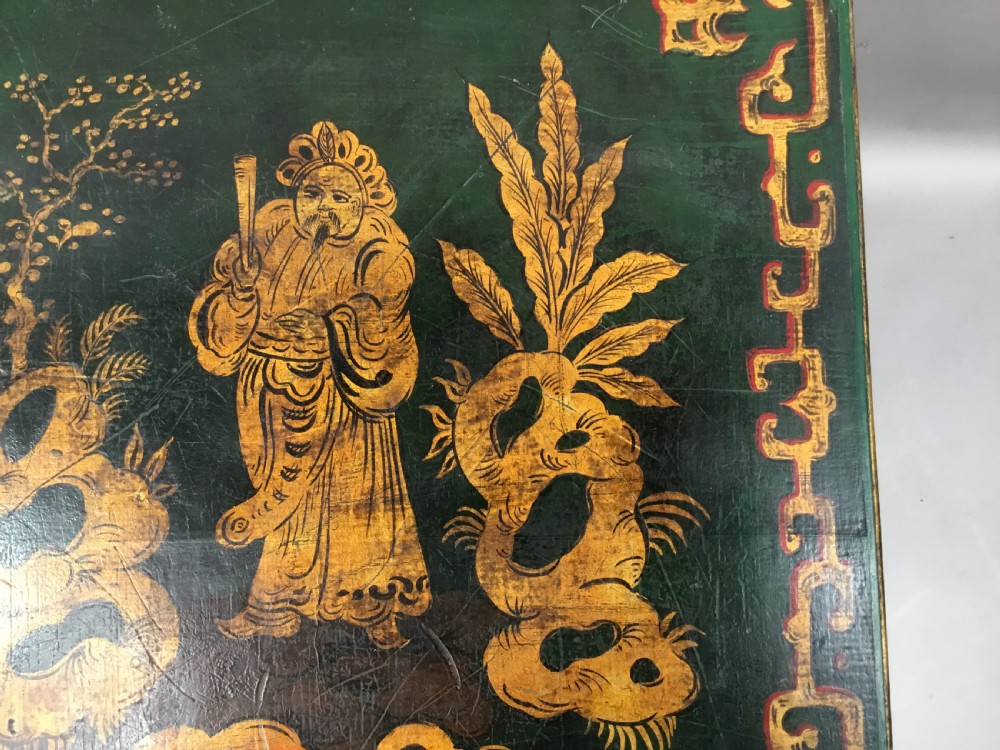 C19th pair of Chinoiserie painted occasional tables View XV
