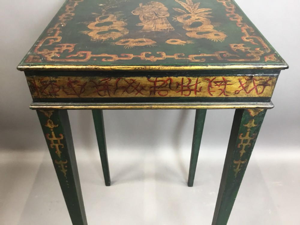 C19th pair of Chinoiserie painted occasional tables View XVII