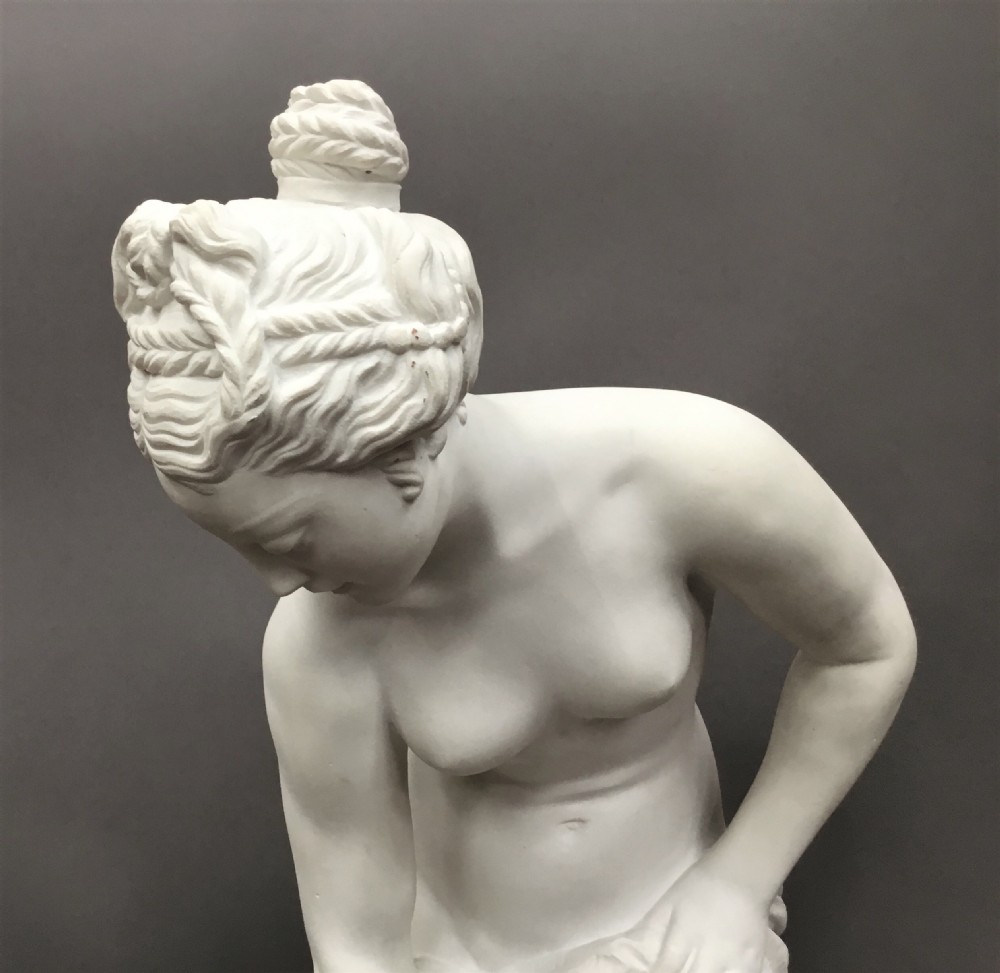 Impressive C19th large marble sculpture of Venus after Bathing View XV