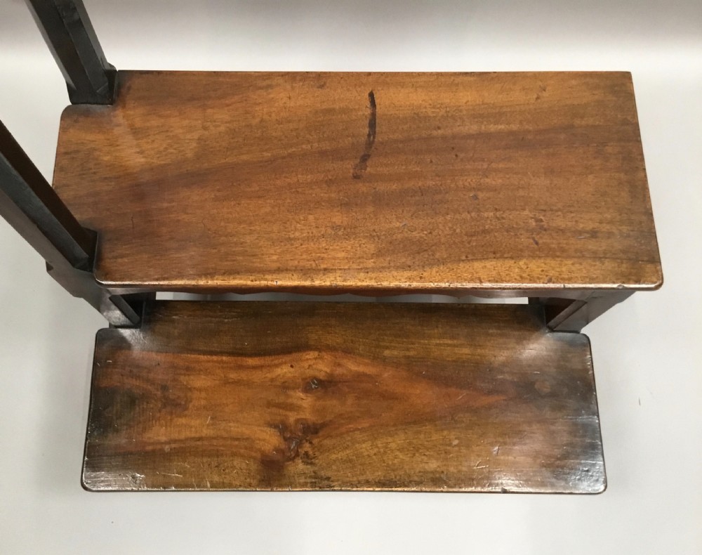 C19th walnut set of library steps of unusual form View V