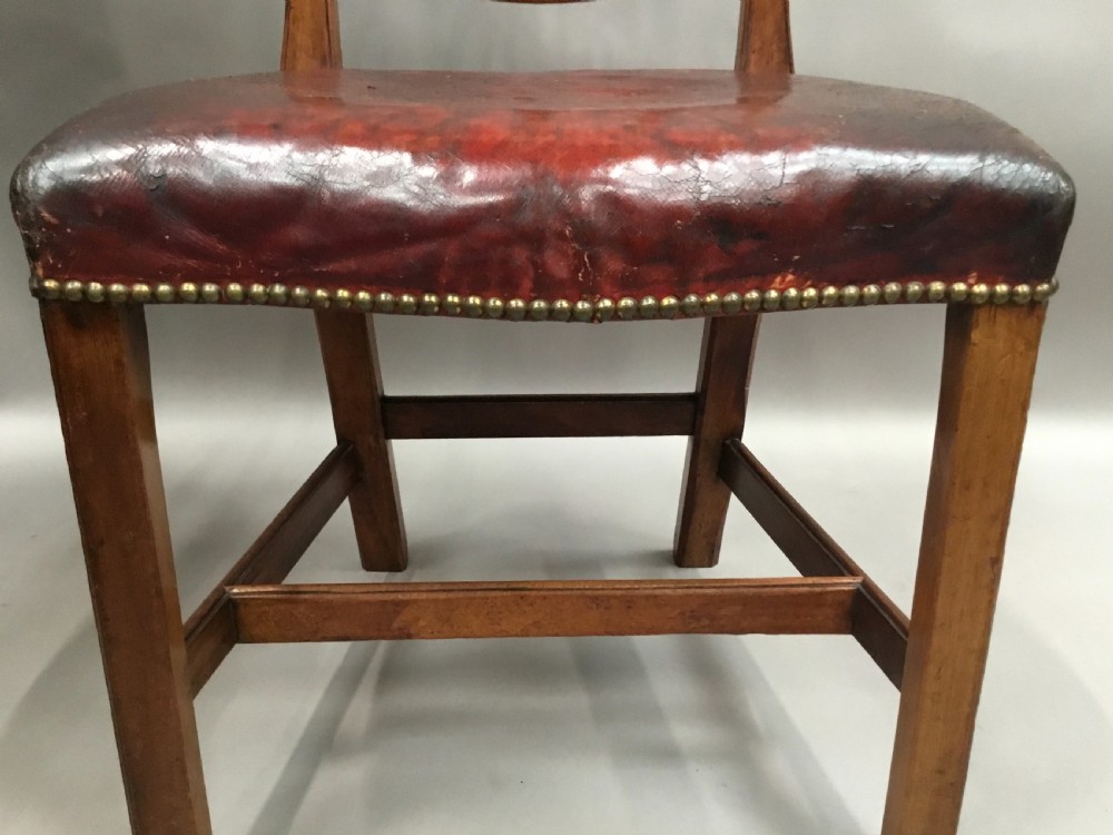 George III pair of mahogany and leather side chairs View X
