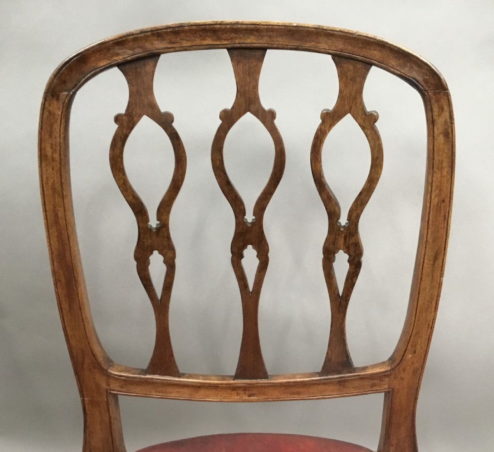 George III pair of mahogany and leather side chairs View XIV