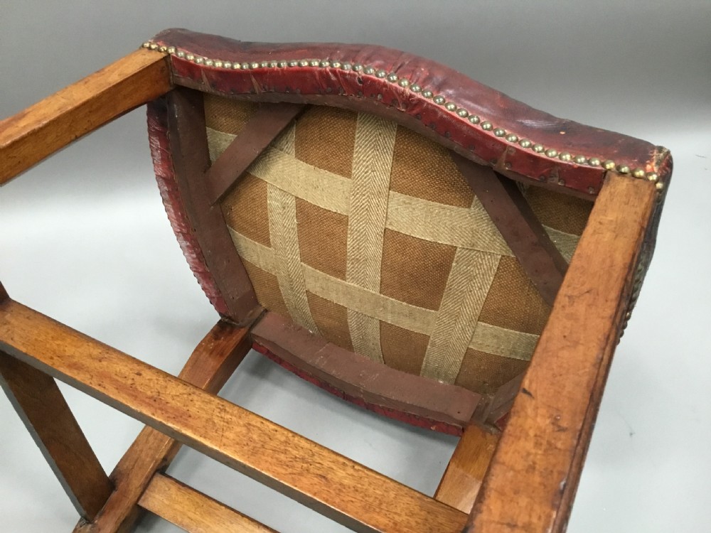 George III pair of mahogany and leather side chairs View XVIII