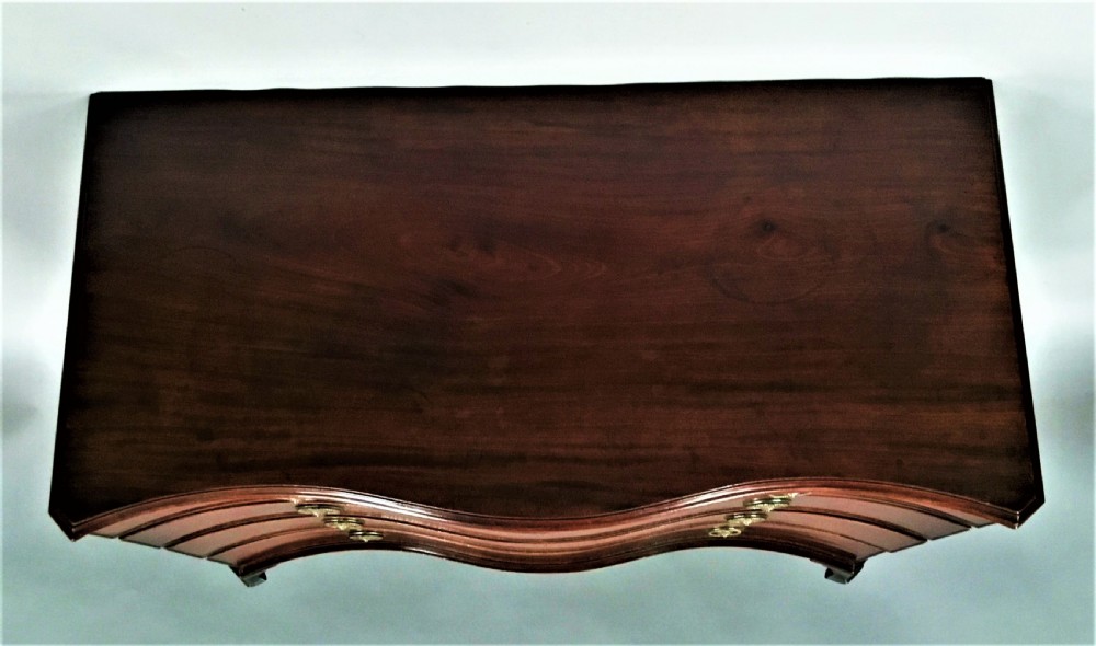 George III mahogany serpentine chest of drawers View XX
