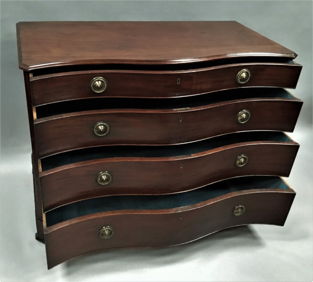 George III mahogany serpentine chest of drawers View XXI