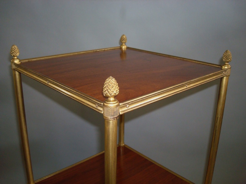 19th century pair of mahogany and gilt brass étagères View X