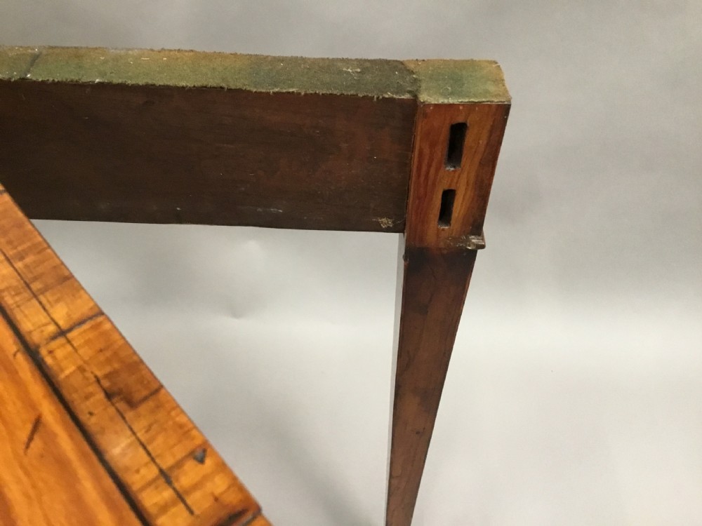 George III Satinwood demilune card table; in the Sheraton manner with an excellent colour View XV