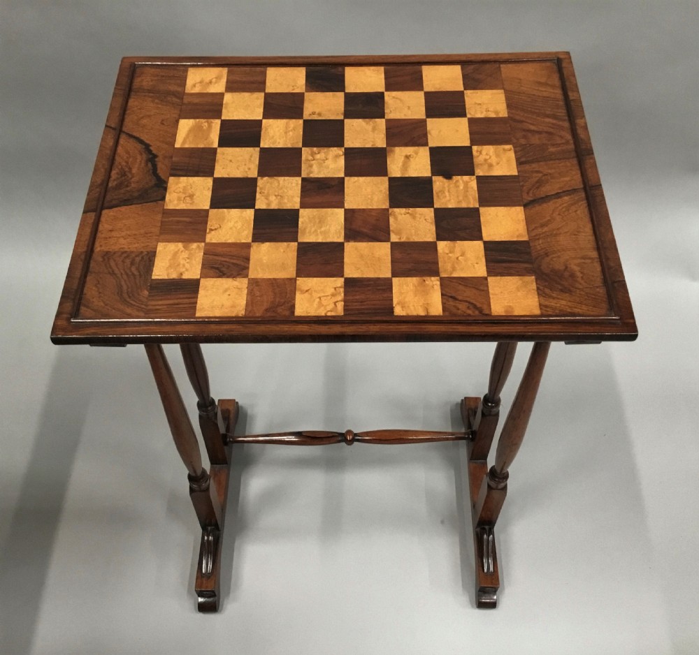 Regency rosewood quartetto nest of tables, incorporating a chess board; attributed to Gillows View II