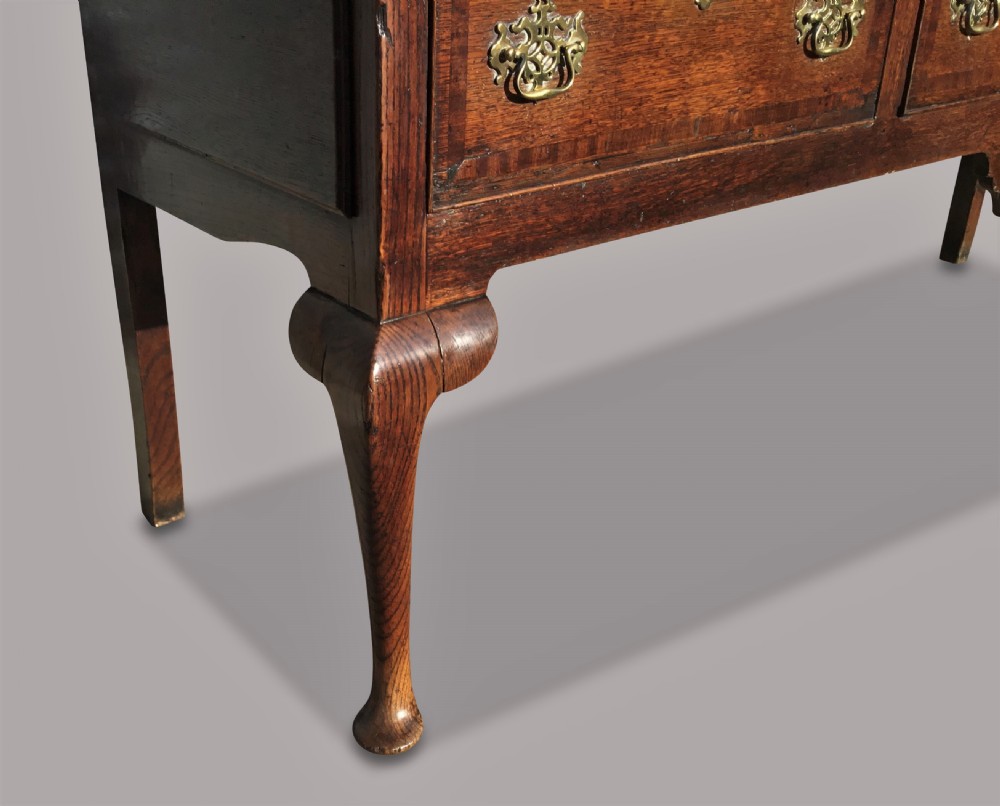 Georgian oak cabriole leg dresser base; very original condition View V