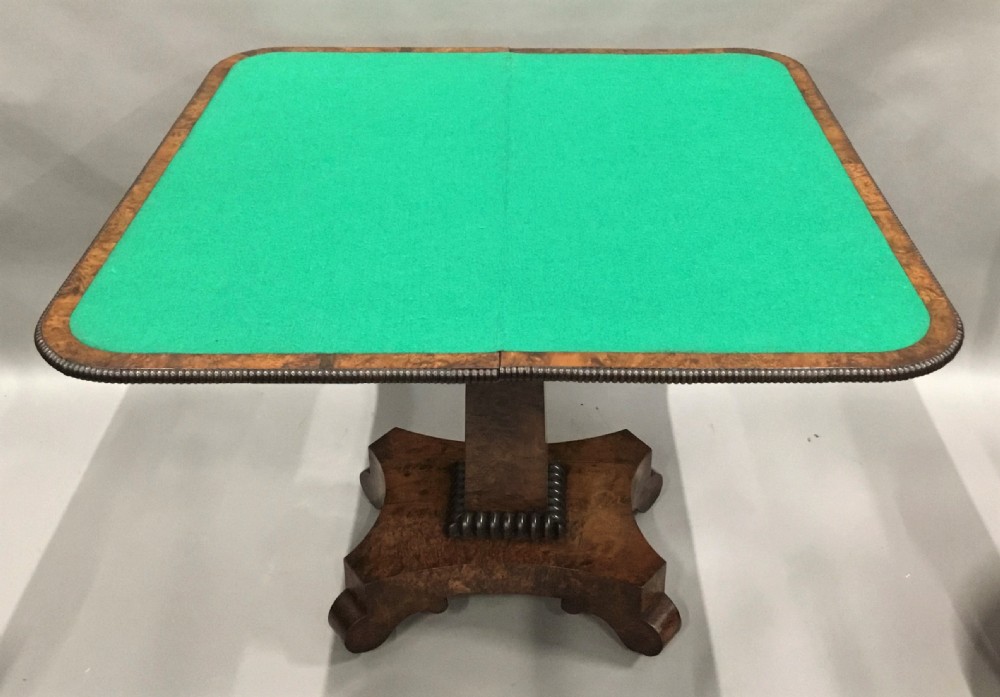 Regency burr yew card table; by the esteemed cabinet maker Robert James View IV