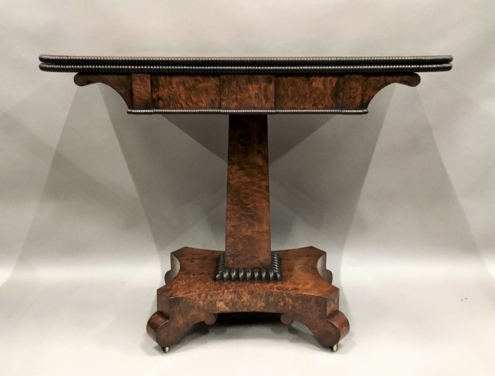 Regency burr yew card table; by the esteemed cabinet maker Robert James View V
