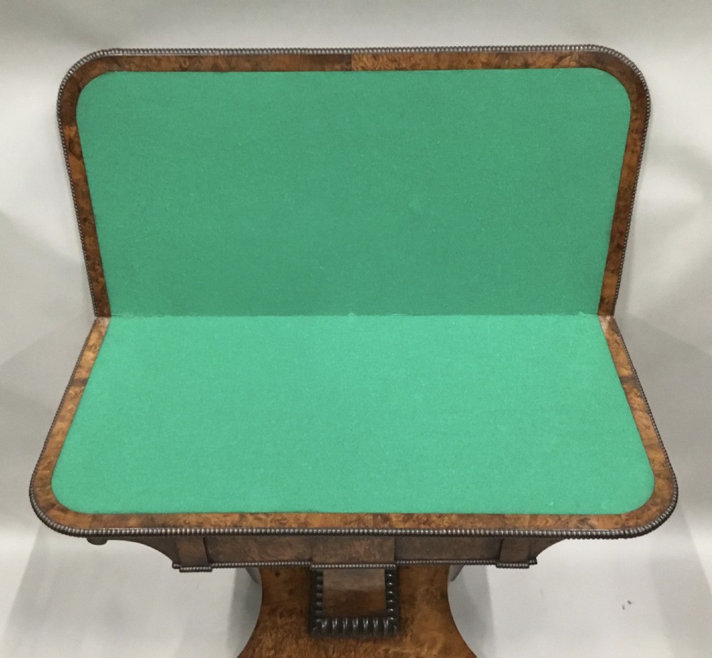 Regency burr yew card table; by the esteemed cabinet maker Robert James View VI