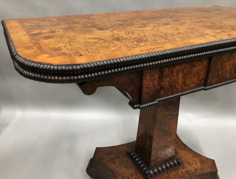Regency burr yew card table; by the esteemed cabinet maker Robert James View XVI