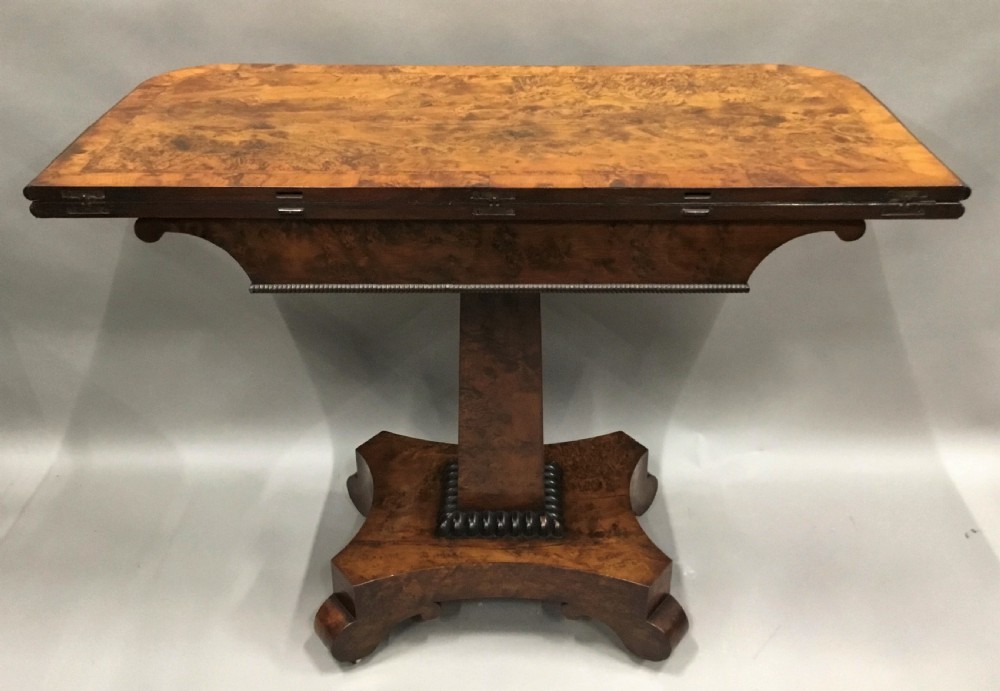Regency burr yew card table; by the esteemed cabinet maker Robert James View XVII