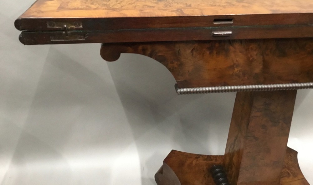 Regency burr yew card table; by the esteemed cabinet maker Robert James View XIX