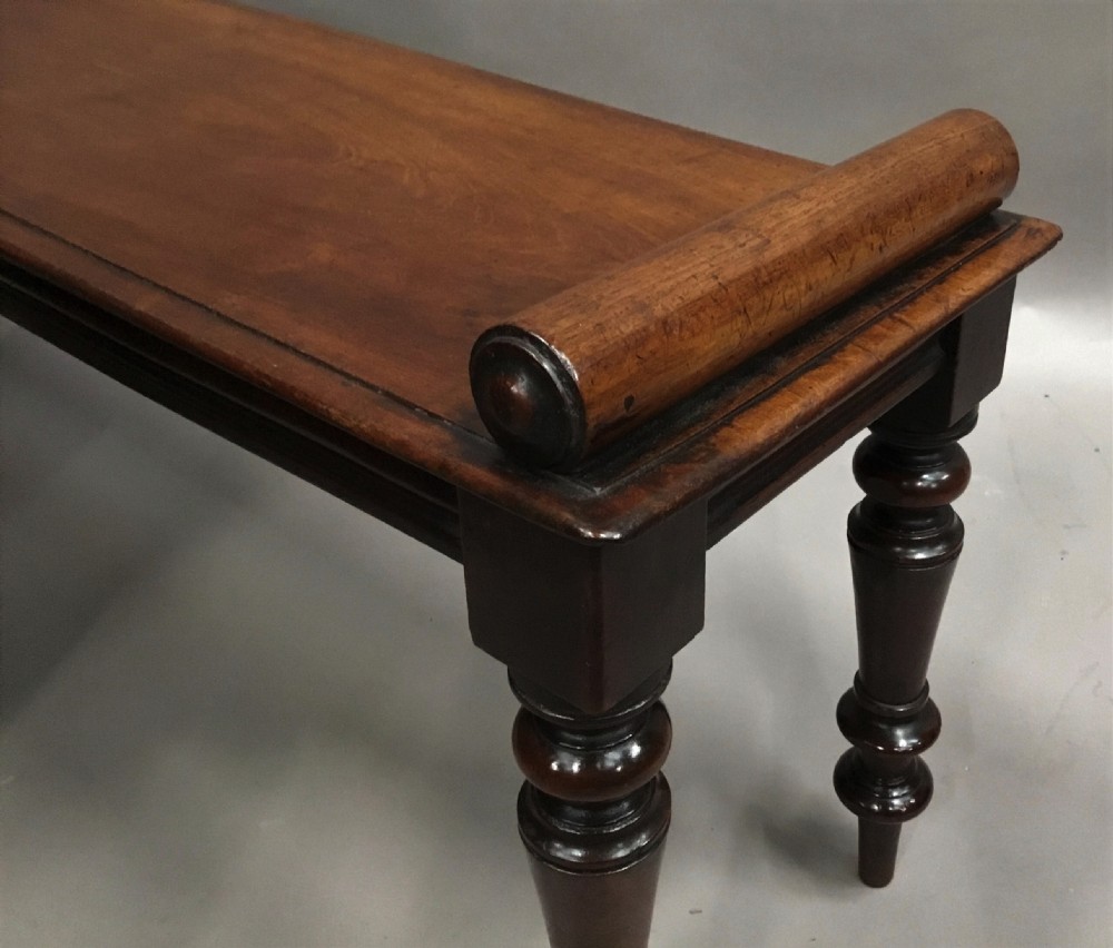 Regency mahogany hall bench / window seat; of good proportions View XI