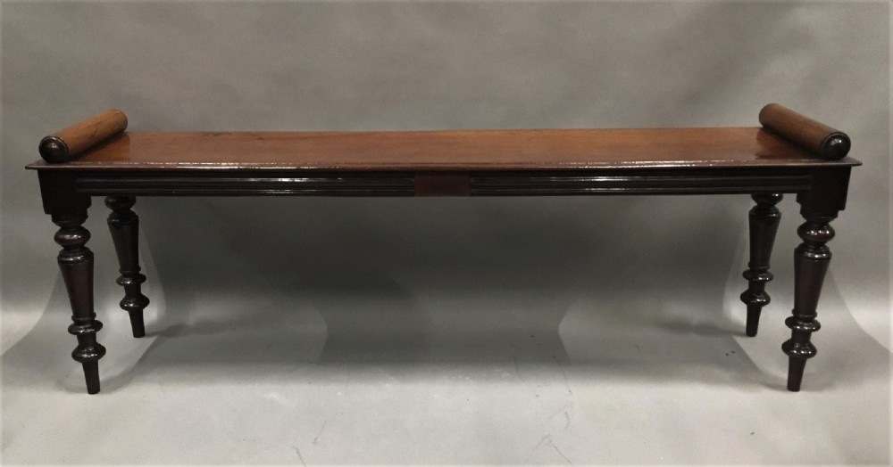 Regency mahogany hall bench / window seat; of good proportions View XIII