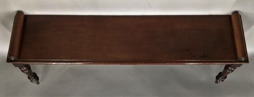 Regency mahogany hall bench / window seat; of good proportions View XV