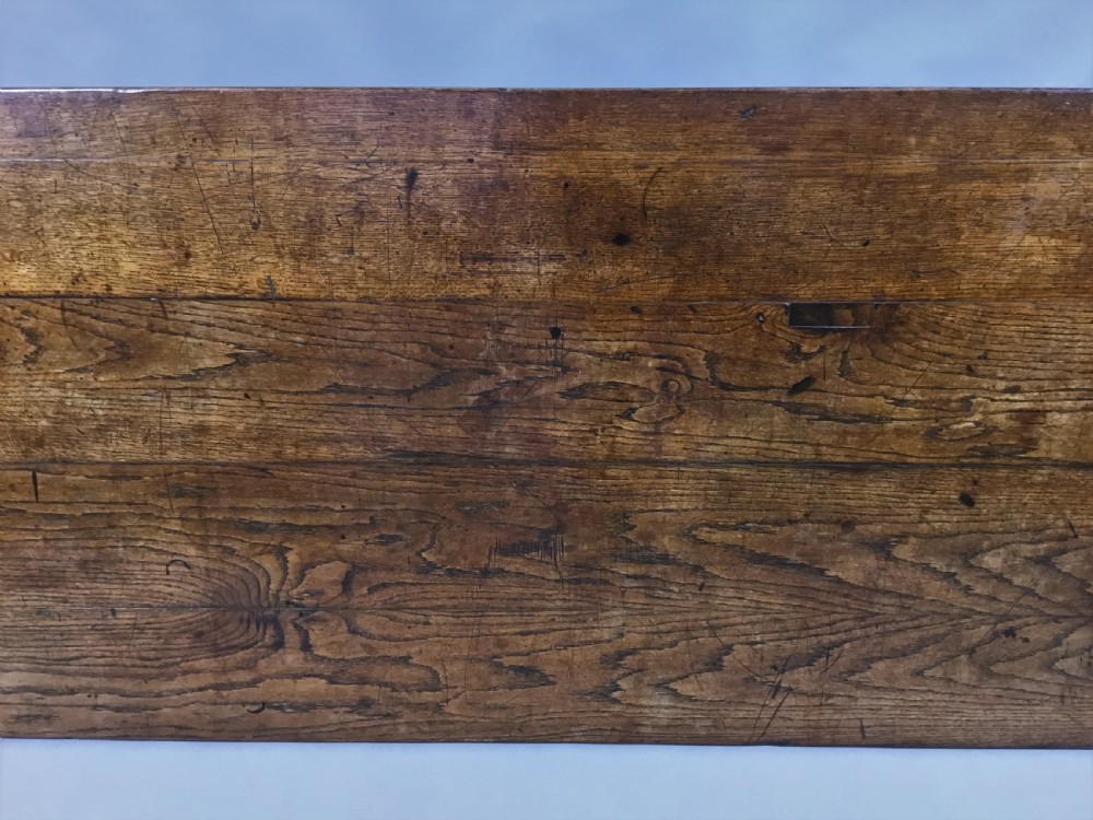 Georgian large oak tavern table / trestle table; rare being oak with an excellent colour View VIII