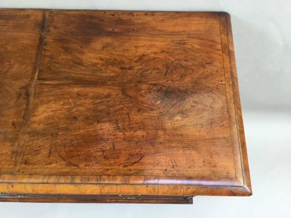 C18th Queen Anne walnut chest of drawers; excellent colour and good proportions View III