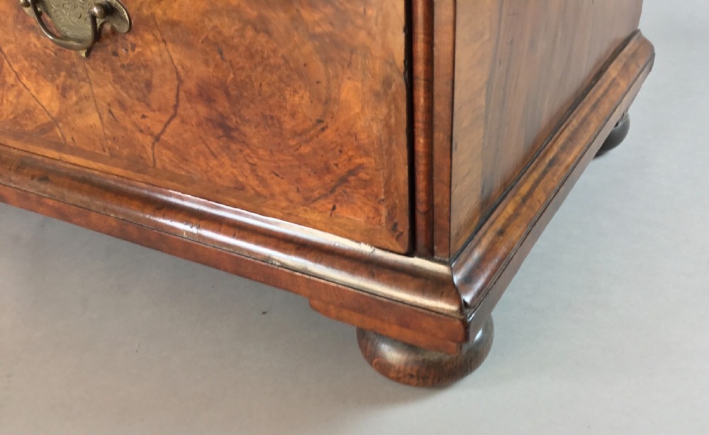 C18th Queen Anne walnut chest of drawers; excellent colour and good proportions View XIV