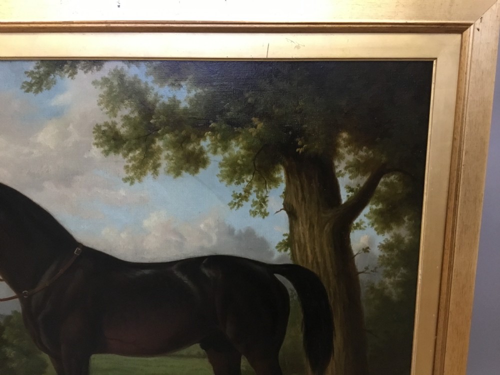  Large C19th oil painting of a racehorse; 