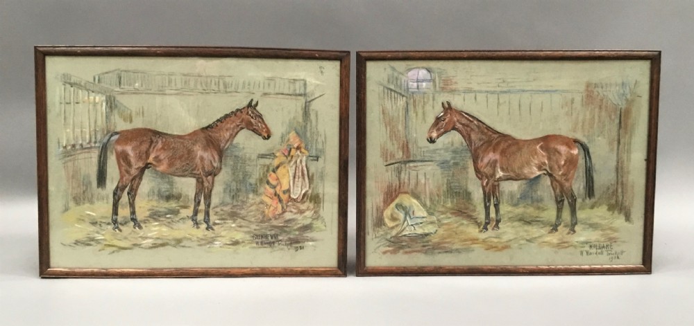 Interesting early C20th set of four ‘Irish’ pastel horse paintings View XIII