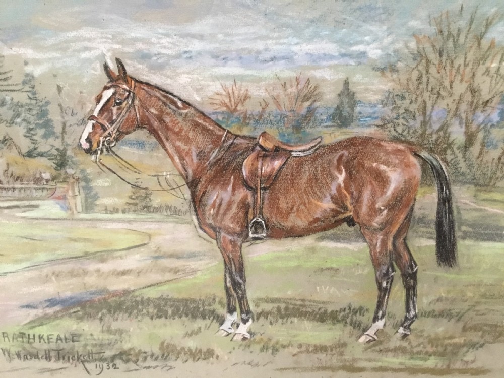 Interesting early C20th set of four ‘Irish’ pastel horse paintings View XV