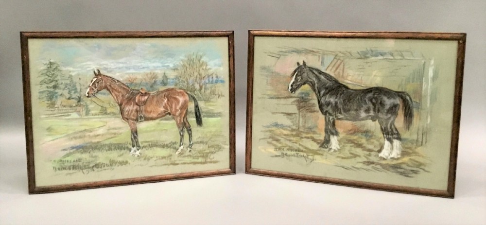 Interesting early C20th set of four ‘Irish’ pastel horse paintings View XX