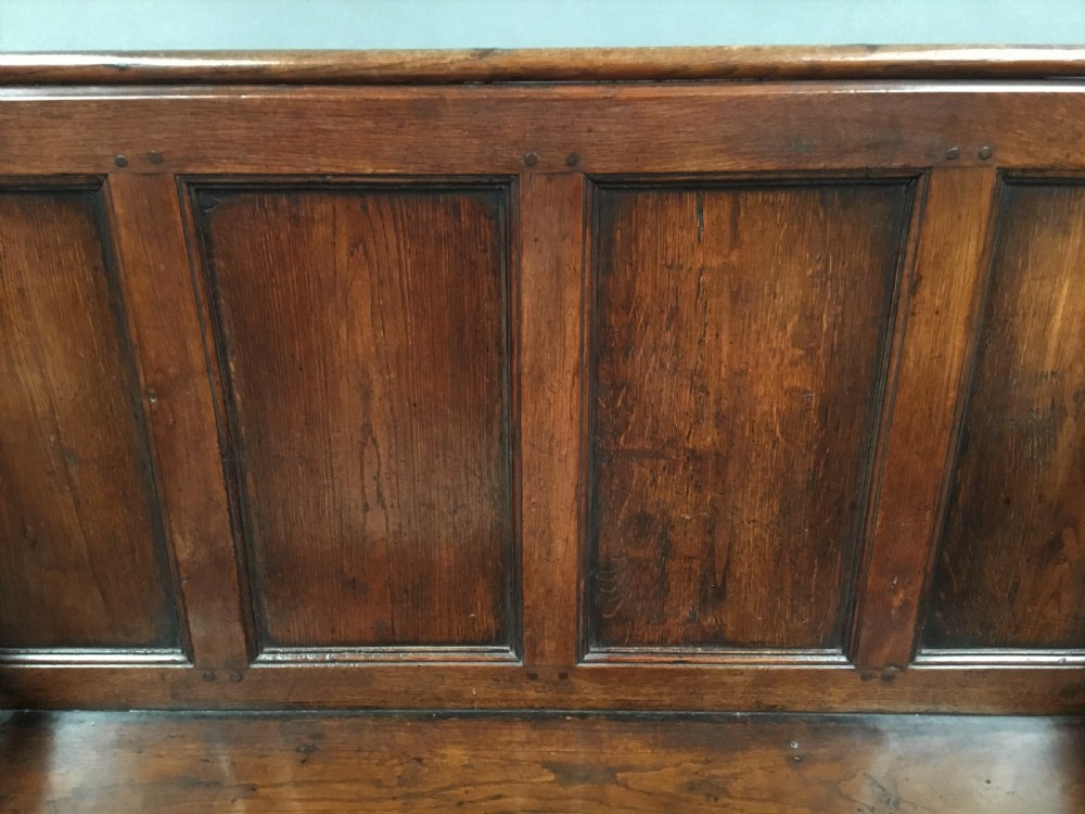 Georgian oak unusual two drawer settle View XIII