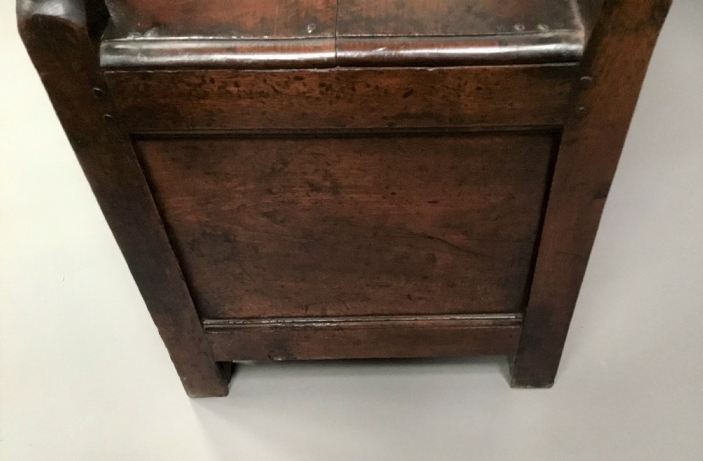 Georgian oak unusual two drawer settle View XVII