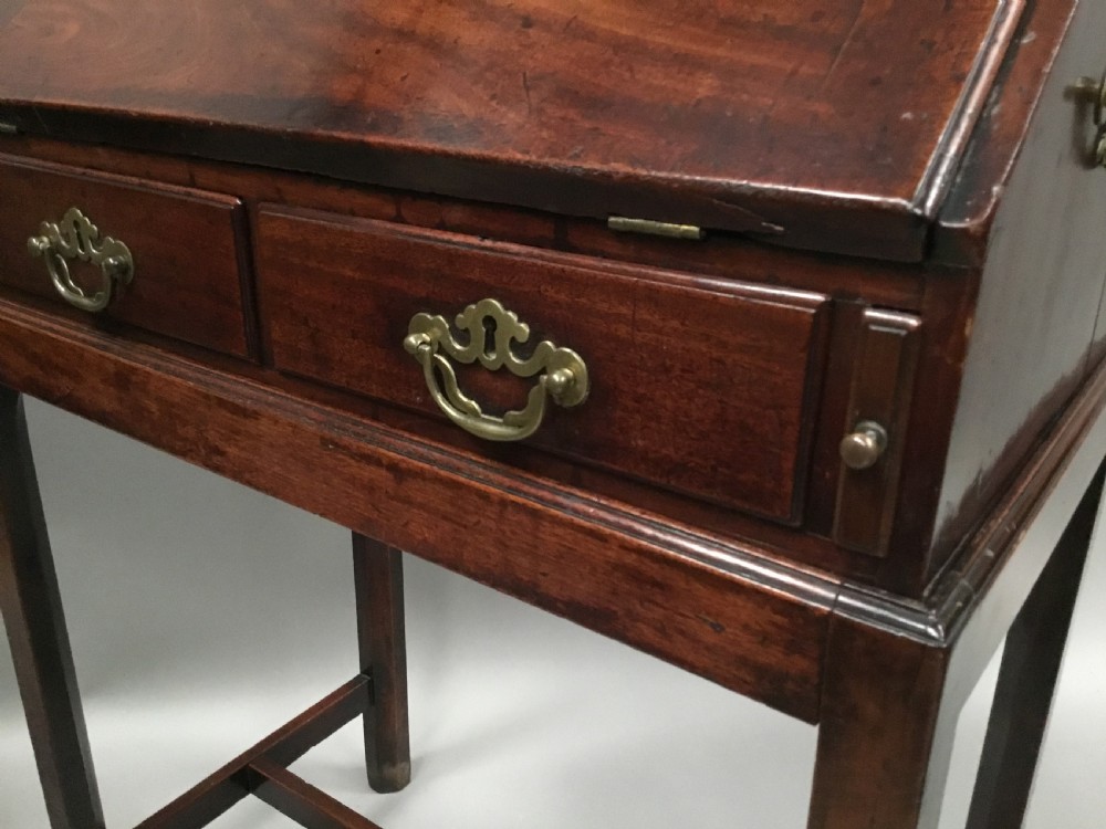 George II mahogany bureau on stand in the manner of Thomas Chippendale View III