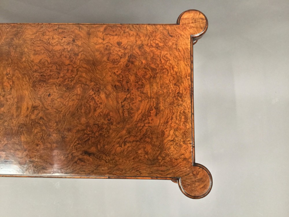 Excellent quality C19th English burr walnut etagere; attributed to Holland and Sons View IX