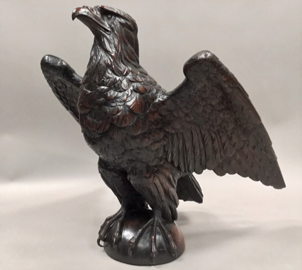 Magnificent C18th large carved oak eagle