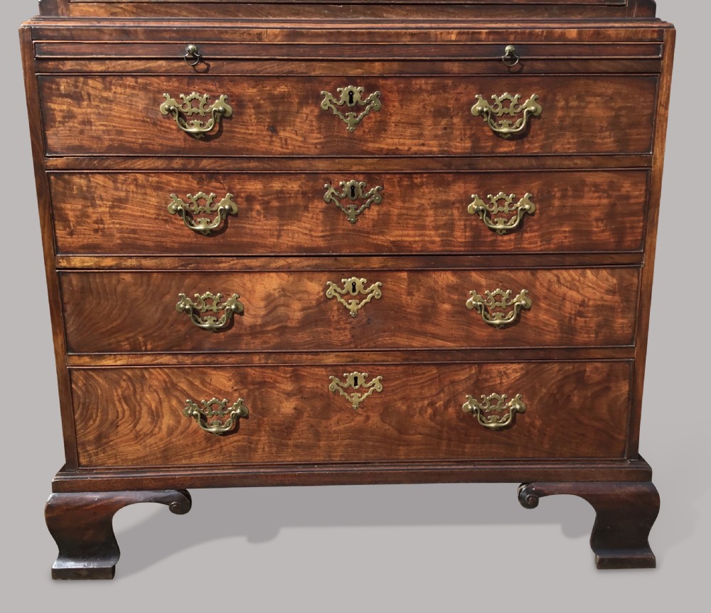 An exceptional mid C18th mahogany tallboy / chest on chest; in the manner of Thomas Chippendale View III