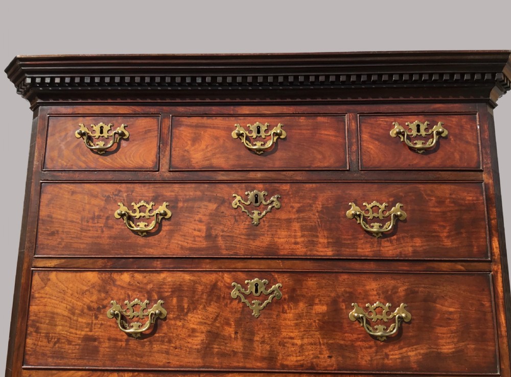 An exceptional mid C18th mahogany tallboy / chest on chest; in the manner of Thomas Chippendale View XXVII