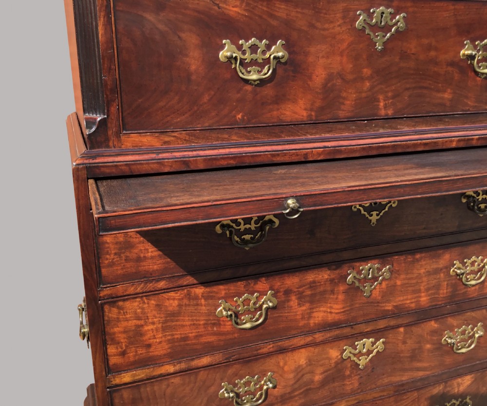 An exceptional mid C18th mahogany tallboy / chest on chest; in the manner of Thomas Chippendale View XXX