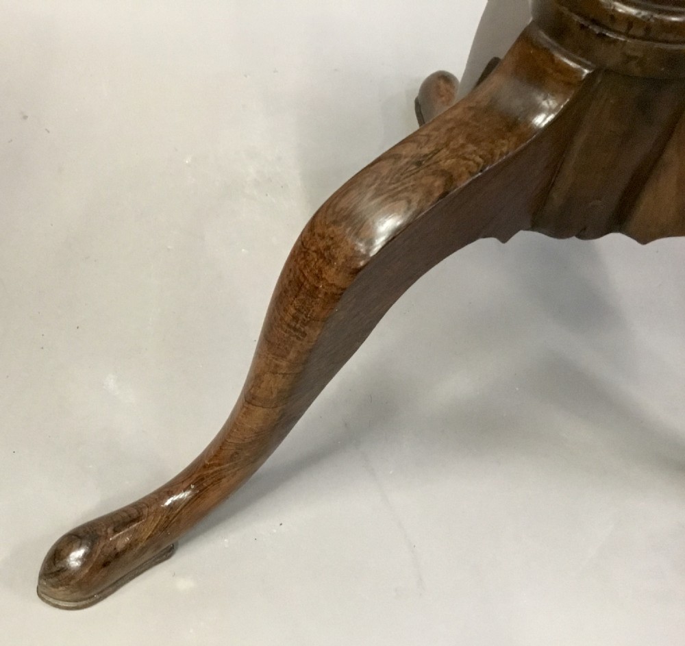 Rare C18th Chinese Huanghuali tripod table; Chinese export made for the UK market View XV