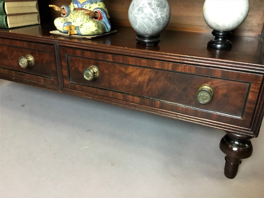  Regency figured mahogany open bookcase; attributed to Gillows of excellent quality View IX
