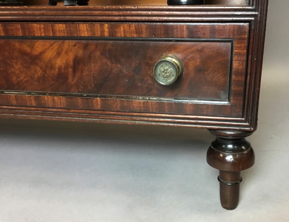  Regency figured mahogany open bookcase; attributed to Gillows of excellent quality View XI