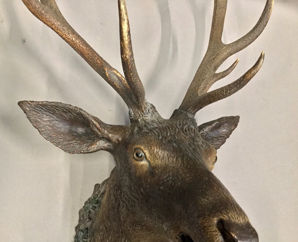 C19th life size terracotta stag's head View IV